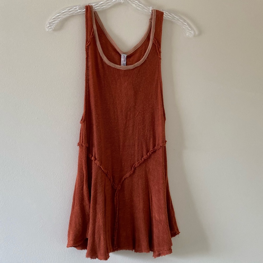 FREE PEOPLE INTIMATELY BURNT ORANGE KNIT TOP